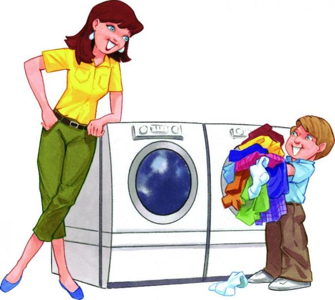 14 helping mom with washing clothes